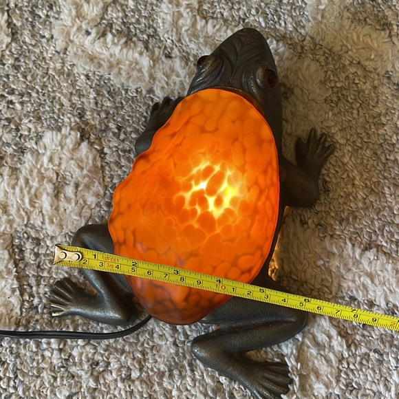 Vintage Cast Iron Art Glass Frog Light - Picture 9 of 11